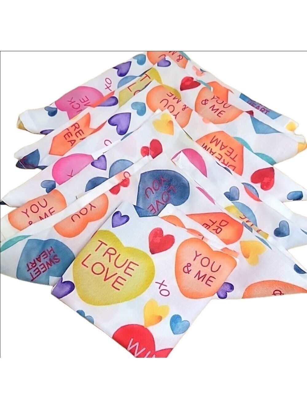 6 Rachel Zoe Cloth Valentines Heart Live Be Mine Napkins NwOT